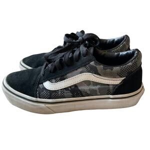 Vans Children’s Old Skool V Pattern Camo Black Sneakers Size 3